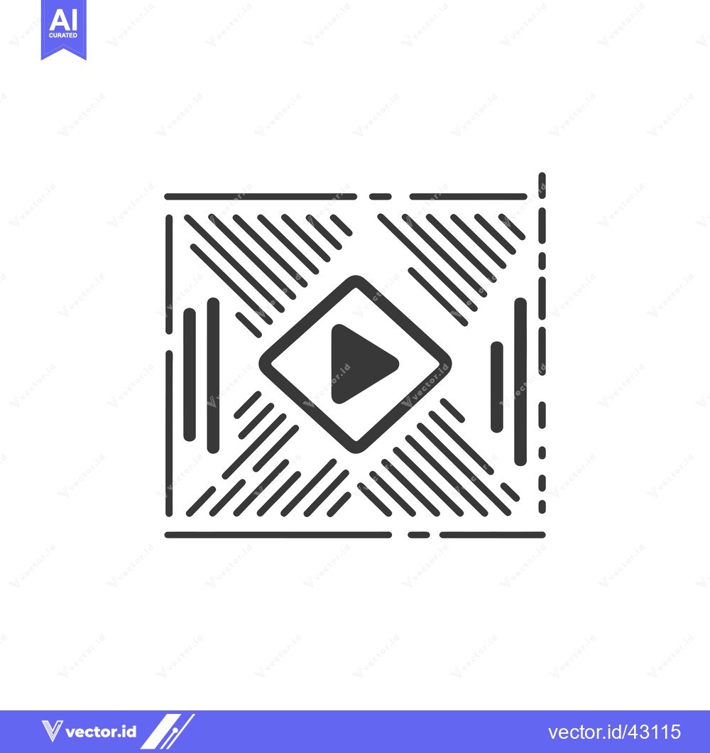Premium Vector dari Geometric Play Button Icon with Diagonal Lines
