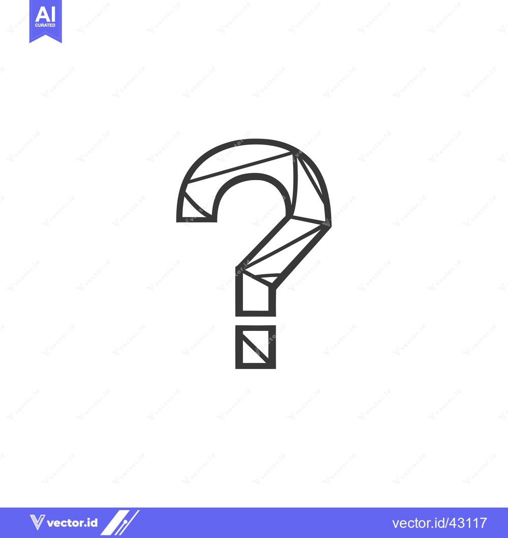 Premium Vector dari Geometric Question Mark Symbol in Black and White