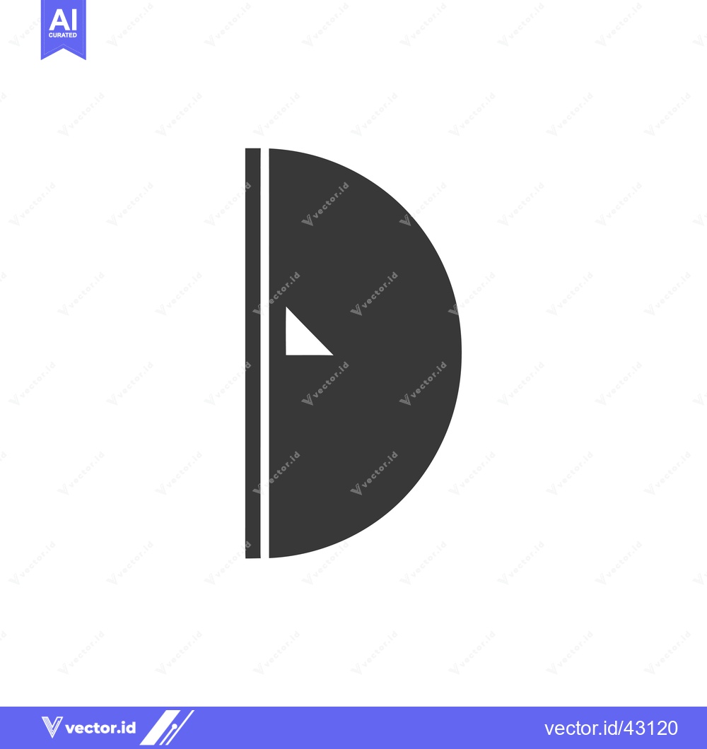 Premium Vector dari Geometric Shape with a Curved Line and a Triangle
