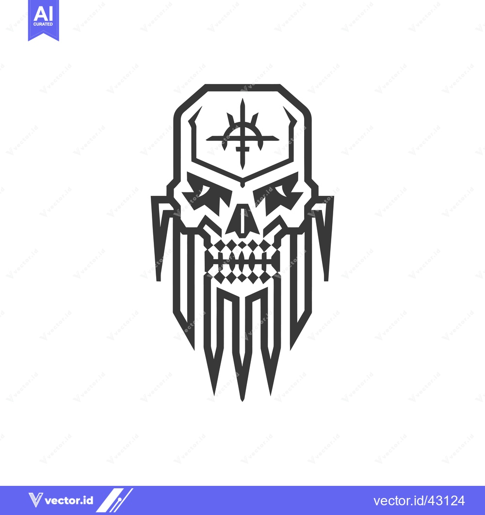 Premium Vector dari Geometric Skull with Intricate Detail and a Cross Symbol
