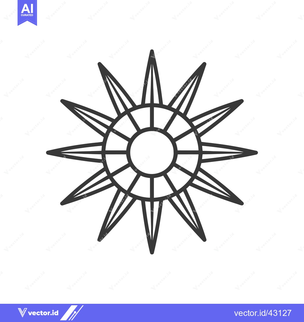 Premium Vector dari Geometric Starburst with Central Circle and Radiating Lines