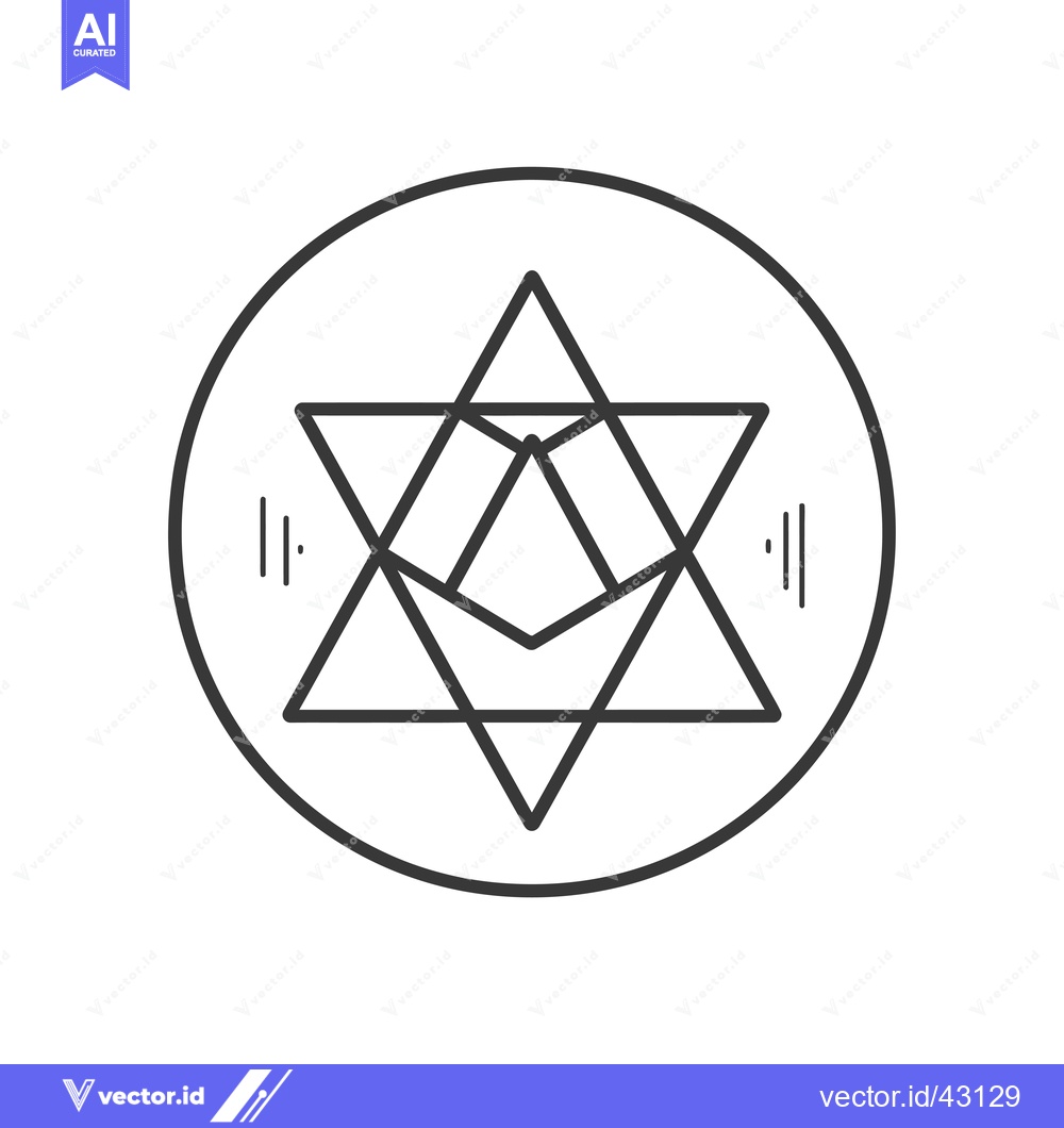 Premium Vector dari Geometric Star Inside a Circle with Parallel Lines