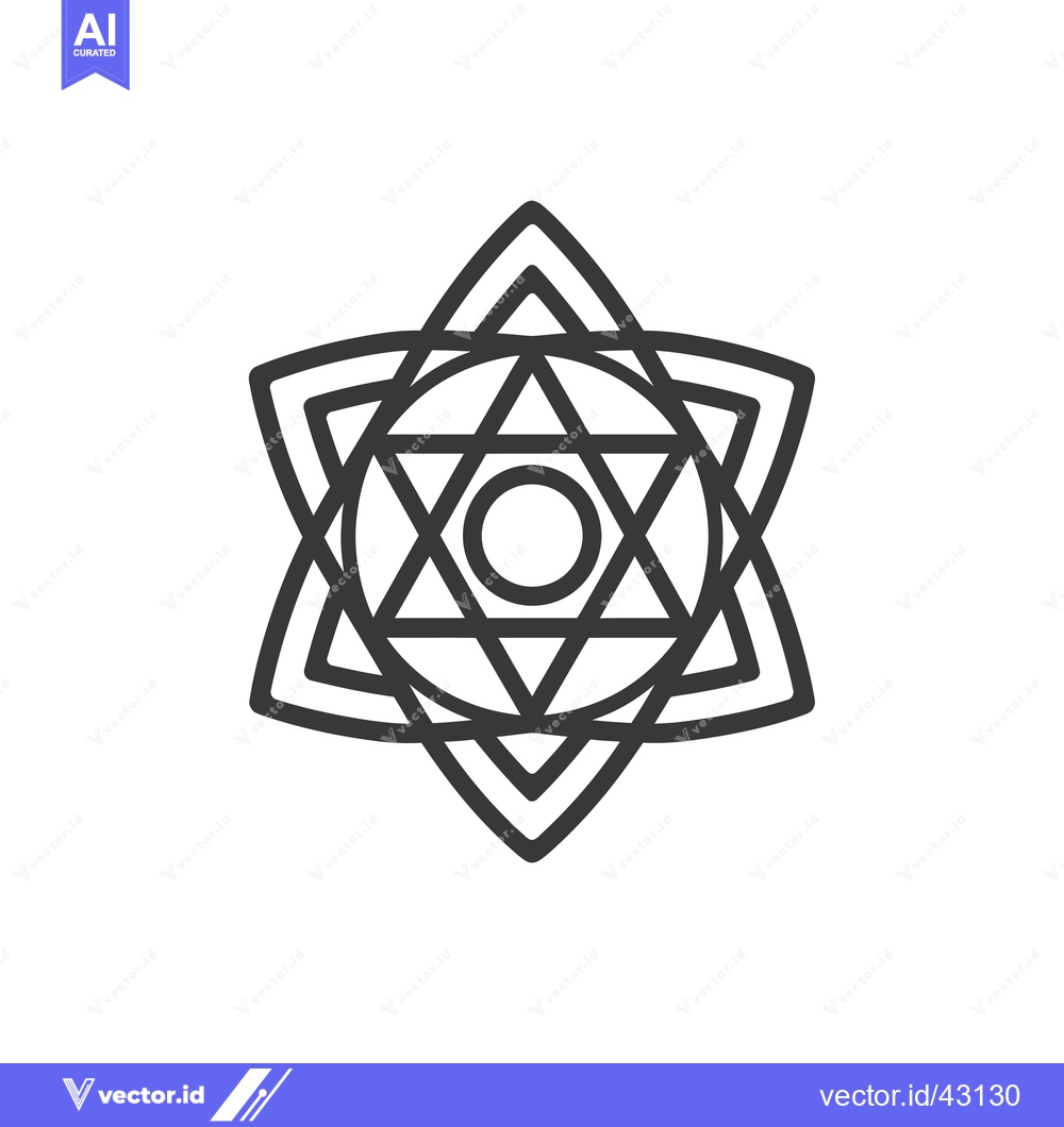 Premium Vector dari Geometric Star Shape with Central Circle and Triangles