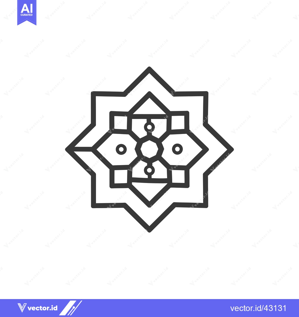 Premium Vector dari Geometric Star Shape with Central Octagon and Circular Elements