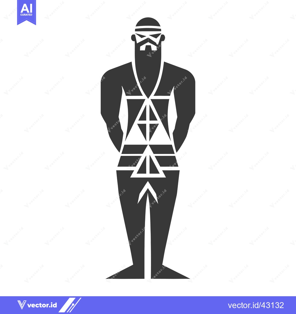 Premium Vector dari Geometric Stylized Illustration of a Standing Man with a Beard
