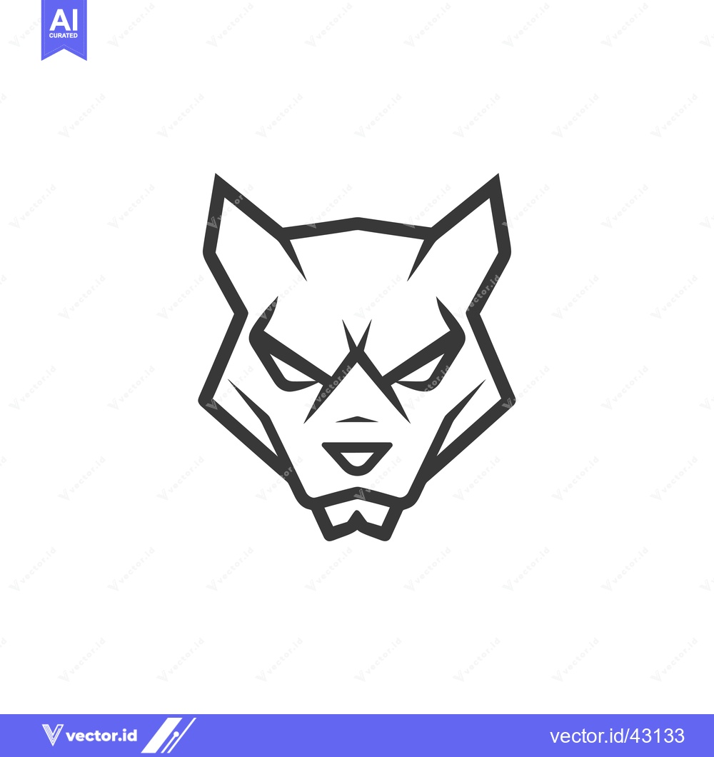 Premium Vector dari Geometric stylized wolf head outline logo