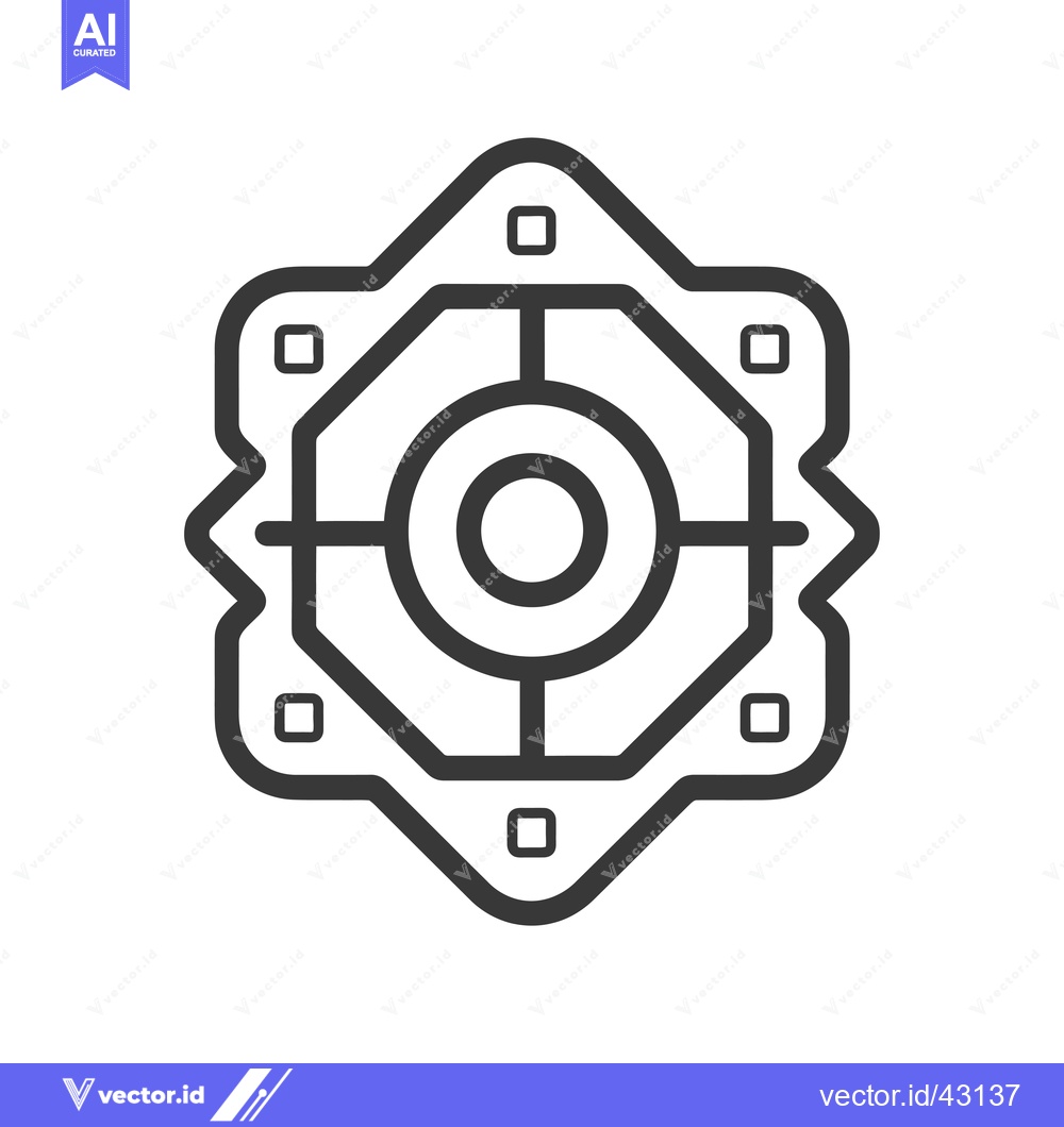 Premium Vector dari Geometric Symbol with Central Circle and Square Elements