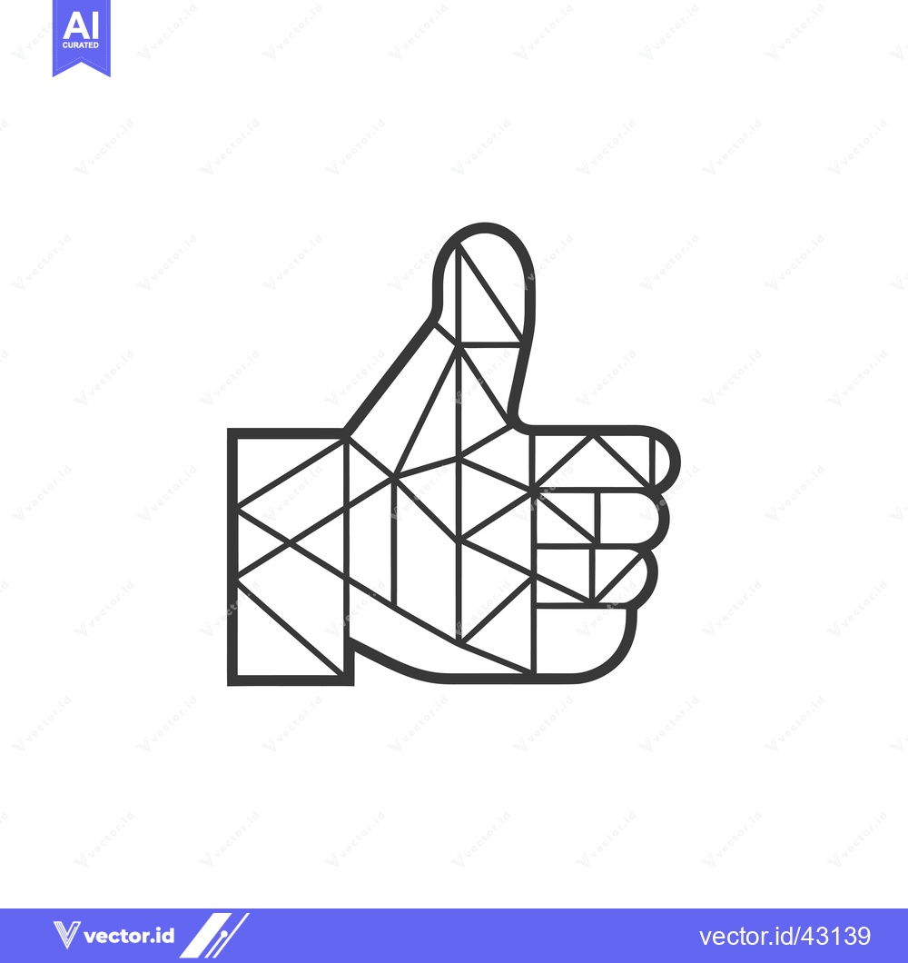 Premium Vector of Geometric Thumbs Up Gesture