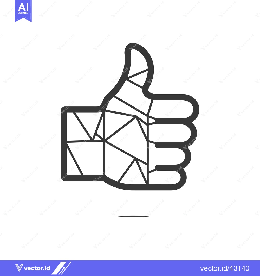 Premium Vector dari Geometric Thumbs Up Gesture in Black and White