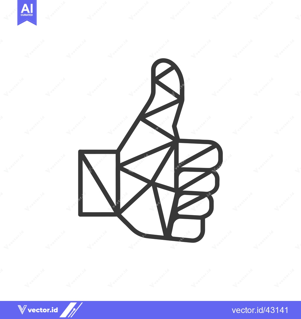 Premium Vector dari Geometric Thumbs Up Hand Gesture