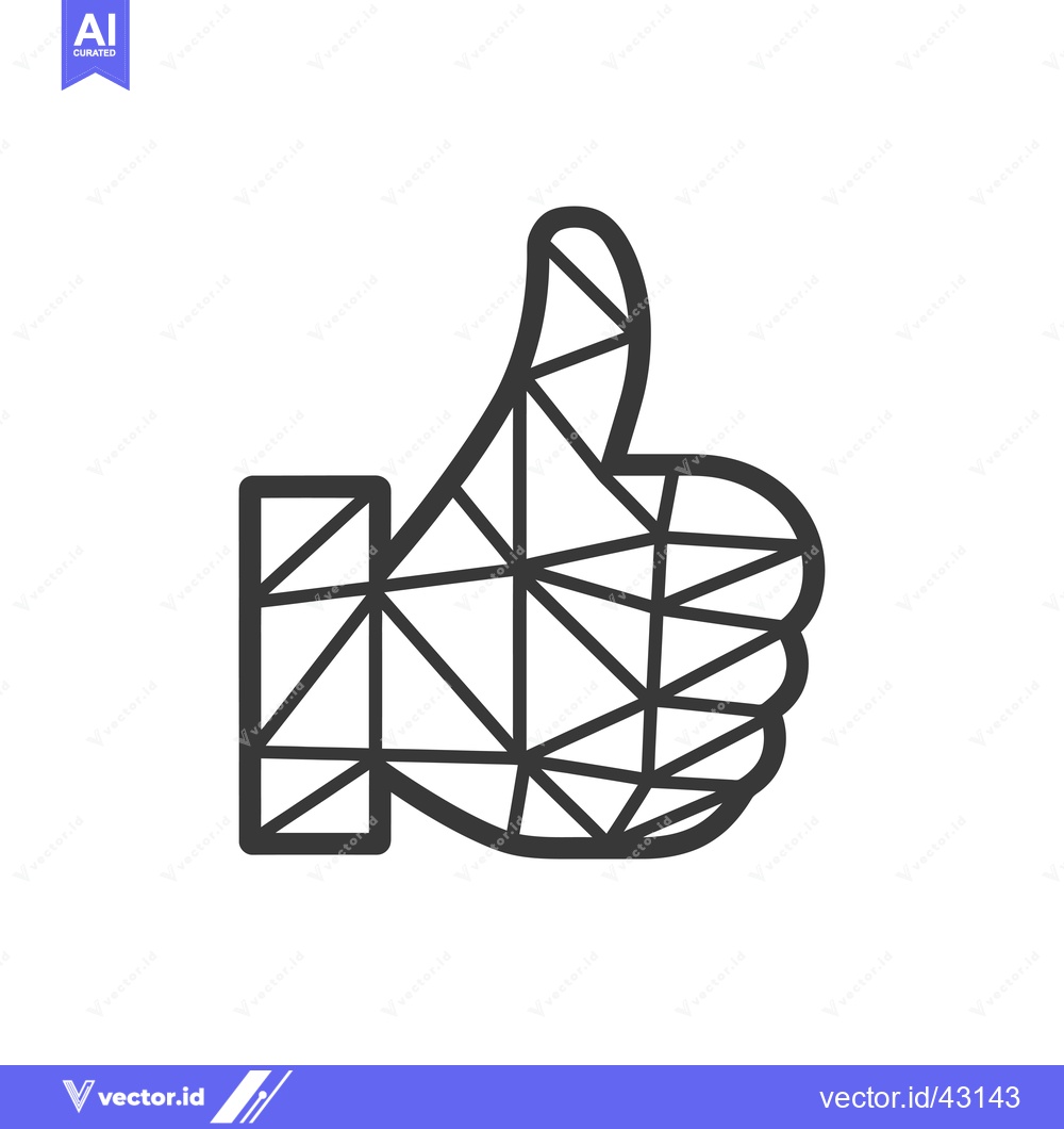 Premium Vector of Geometric Thumbs Up Hand Gesture