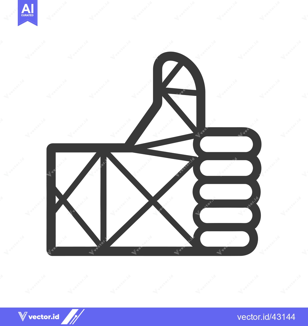 Premium Vector of Geometric Thumbs Up Hand Gesture Icon
