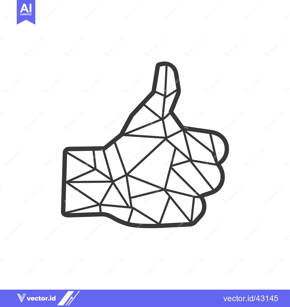 Premium Vector of Geometric Thumbs Up Hand Gesture Illustration