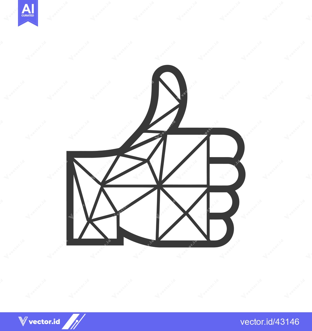 Premium Vector dari Geometric Thumbs Up Hand Icon