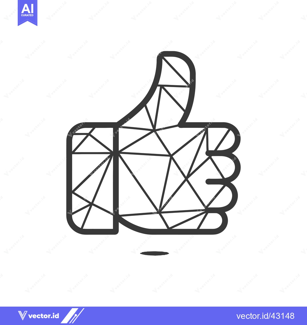 Premium Vector of Geometric Thumbs Up Sign with Triangular Pattern