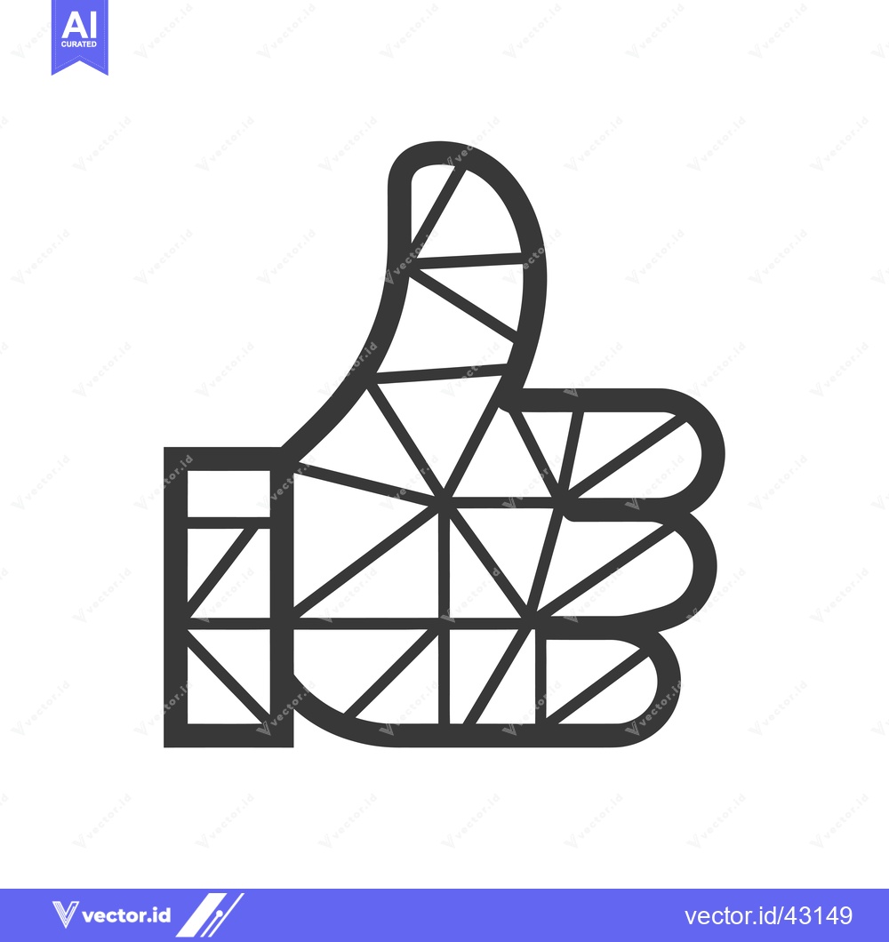 Premium Vector of Geometric thumbs up symbol