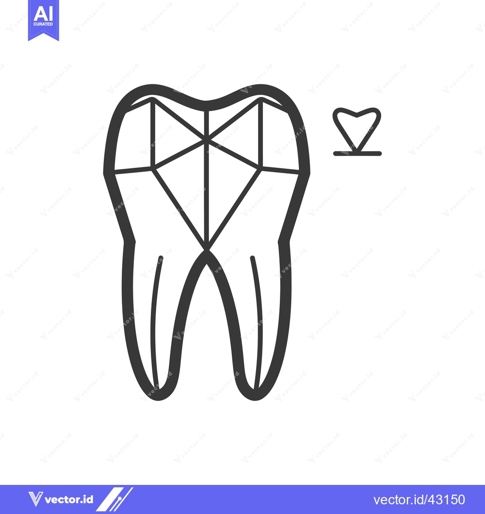 Premium Vector of Geometric Tooth with a Heart Design