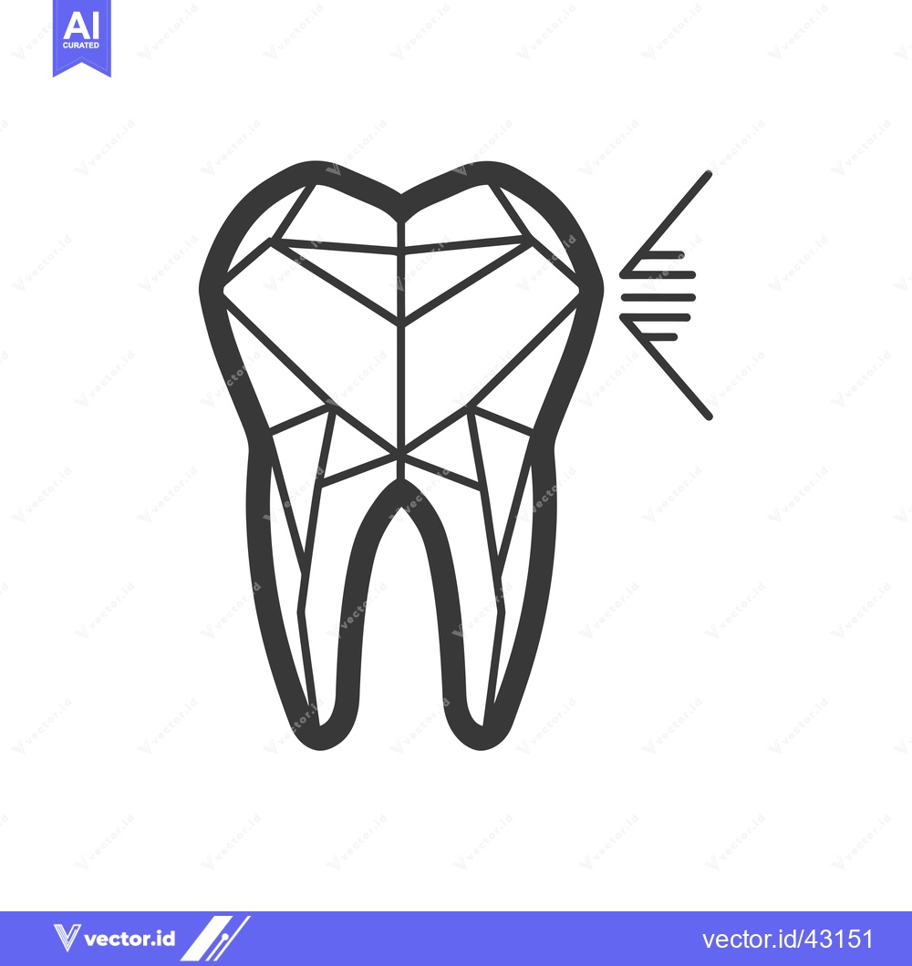 Premium Vector dari Geometric Tooth with Pain or Sensitivity Illustration