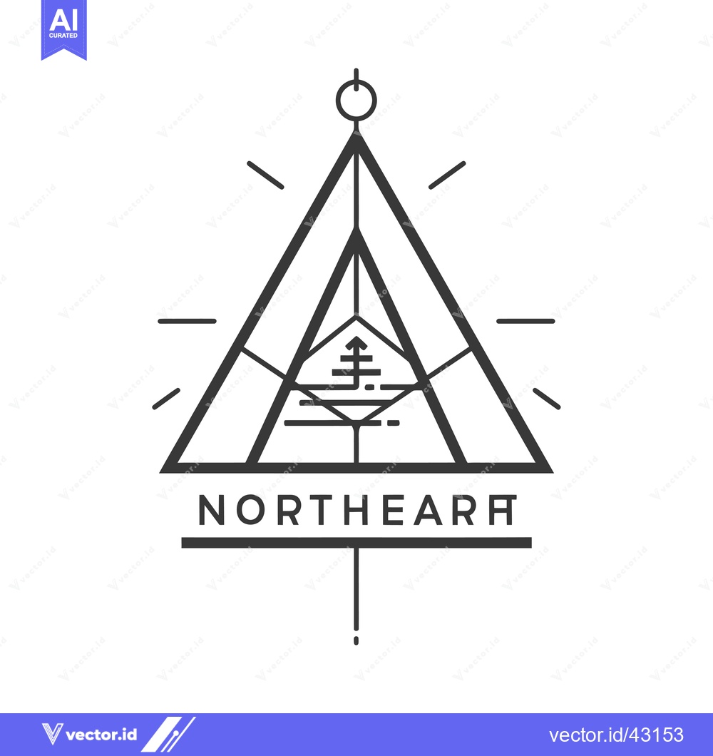 Premium Vector dari Geometric Triangle Logo with North Earth Text