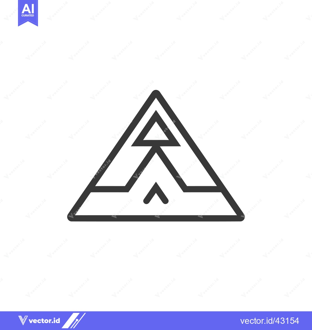 Premium Vector of Geometric Triangle with Internal Shapes and Lines