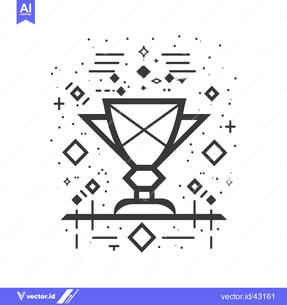 Premium Vector dari Geometric Trophy with Diamond Shapes and Stars