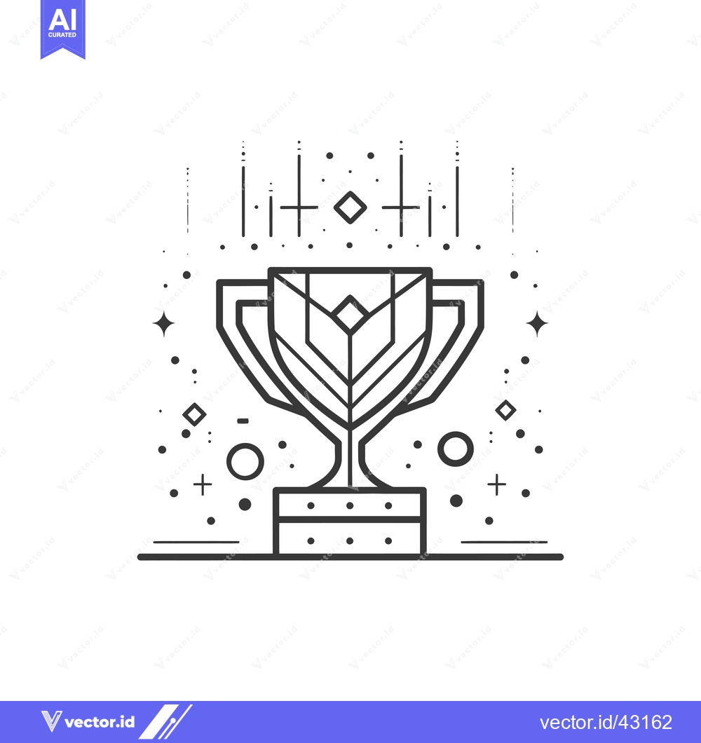 Premium Vector dari Geometric Trophy With Shining Stars And Lines