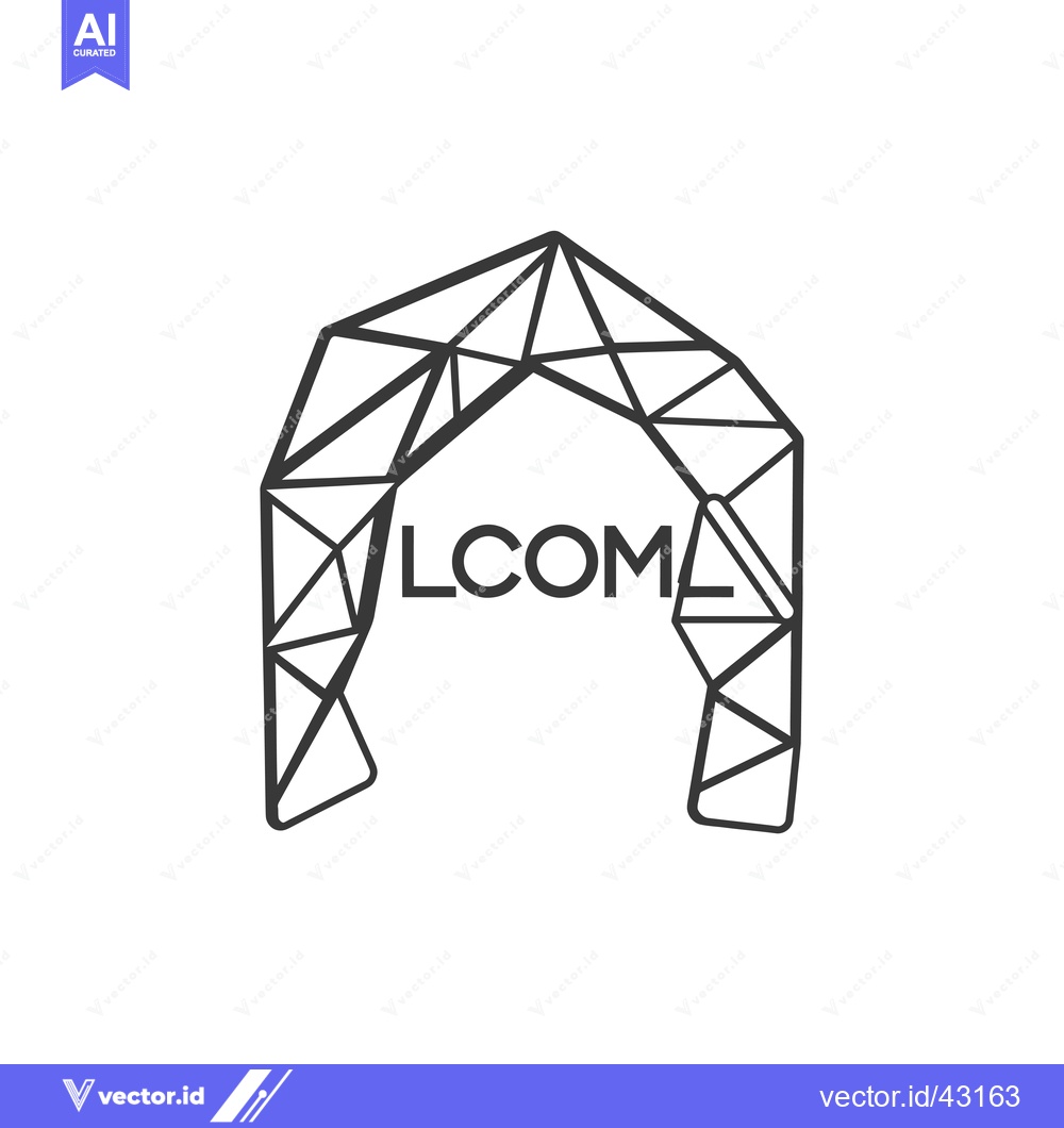 Premium Vector of Geometric "Welcome" Arch with Interlocking Triangles