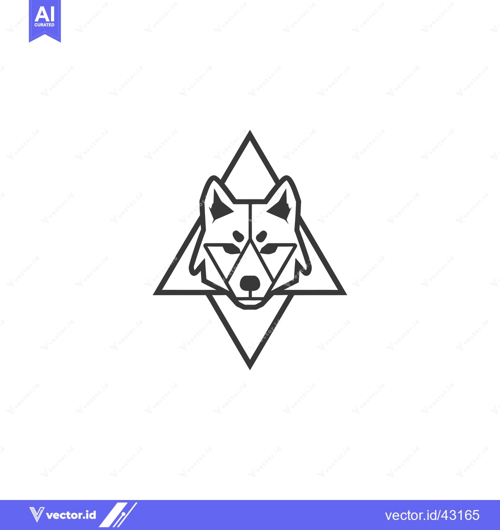 Premium Vector dari Geometric Wolf Head Design in a Triangle