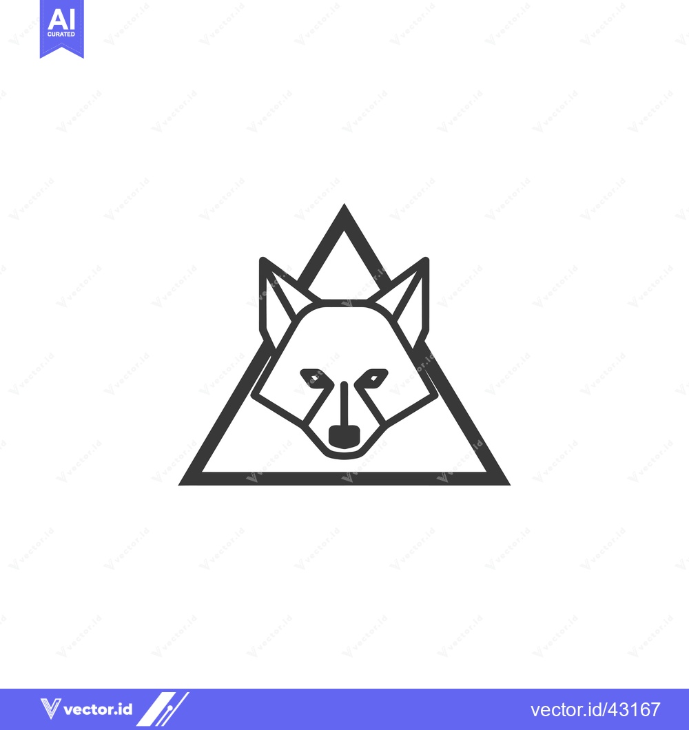 Premium Vector dari Geometric Wolf Head Inside a Triangle