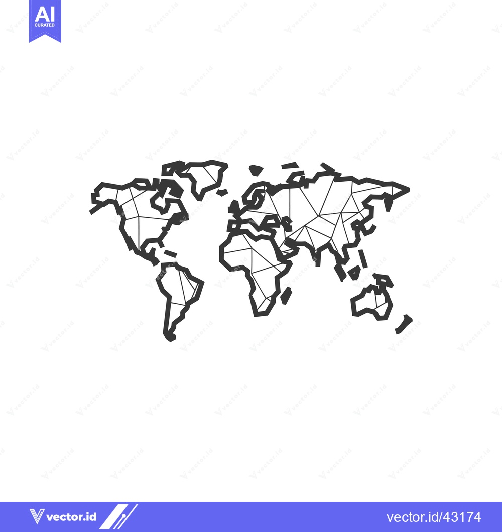 Premium Vector dari Geometric world map with connecting lines