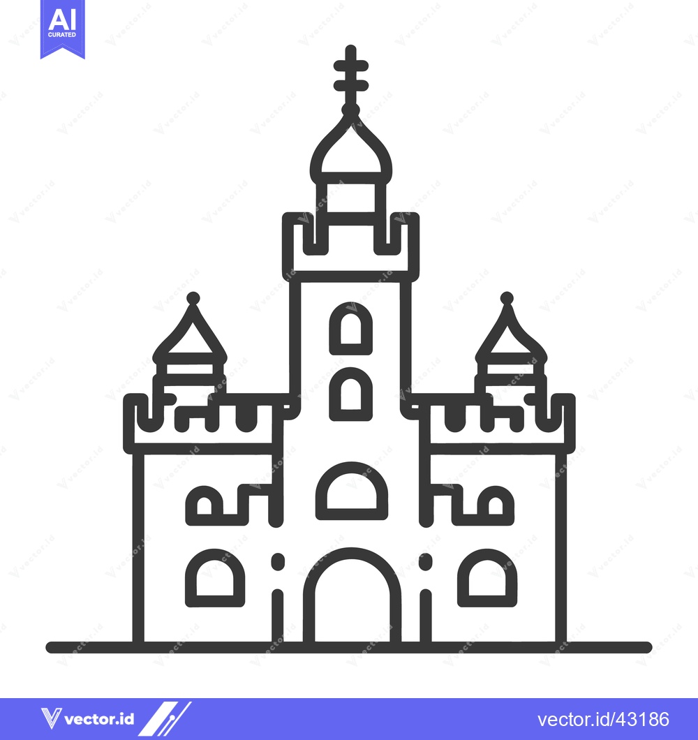 Premium Vector dari A simple vector illustration of a medieval castle with towers