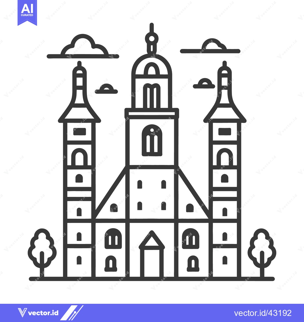 Premium Vector dari A detailed black and white illustration of an architectural structure