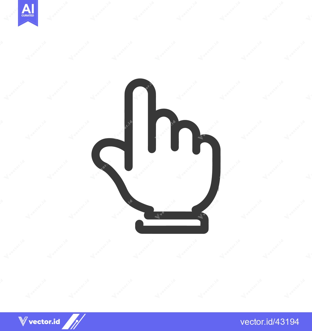 Premium Vector of Minimalist Hand Cursor Icon: Pointing Finger Symbol on White Backgroun