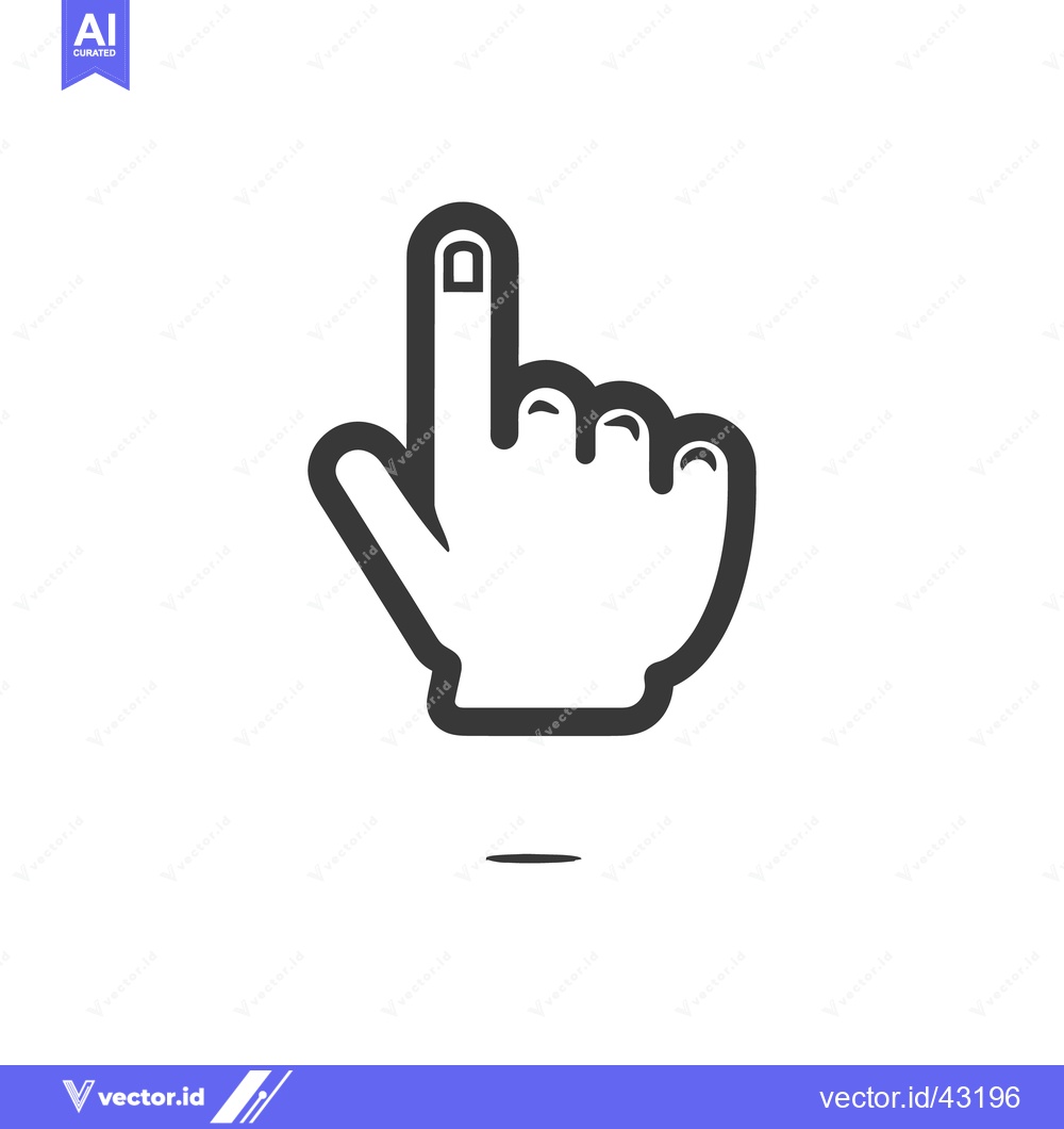 Premium Vector dari Minimalist Hand Cursor Icon with Pointing Finger Design