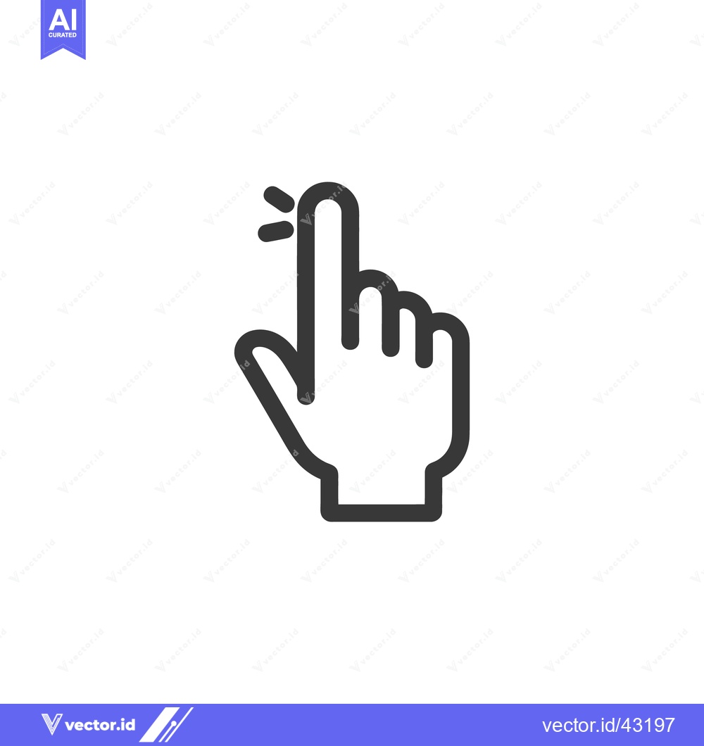 Premium Vector dari Minimalist Hand Icon: Tap or Touch Gesture with Finger