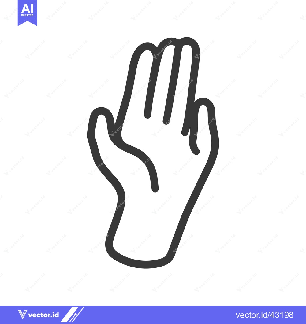 Premium Vector dari A stylized outline illustration of a human hand with fingers extended