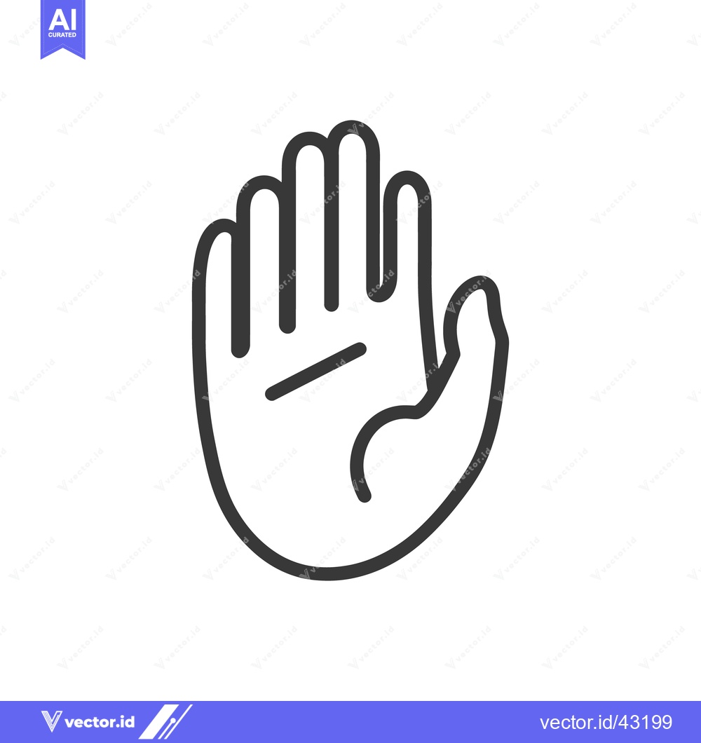 Premium Vector dari A hand symbol displaying a universal gesture of stopping