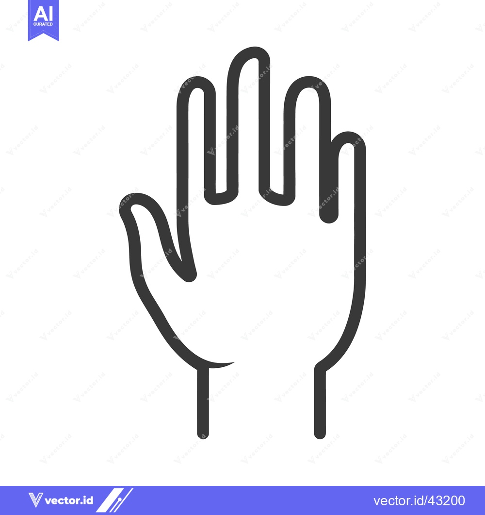 Premium Vector dari Outlined drawing of an open human hand facing upward
