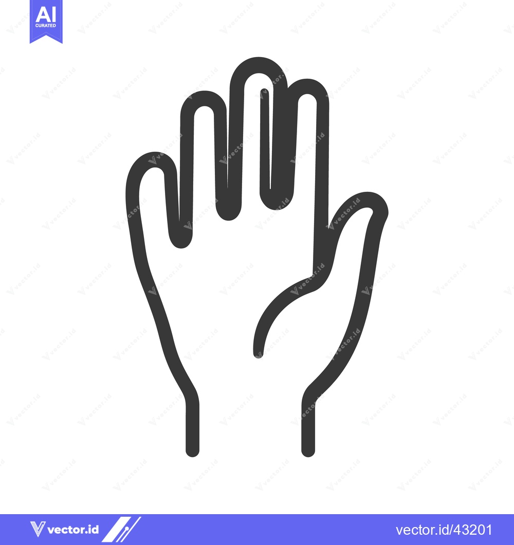 Premium Vector of A simple black line drawing representing a human hand gesture