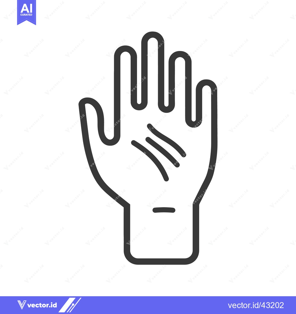 Premium Vector dari A simple illustrated hand with open palm and visible lines
