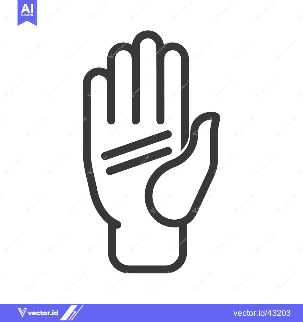 Premium Vector of A simplified black and white illustration of a human hand