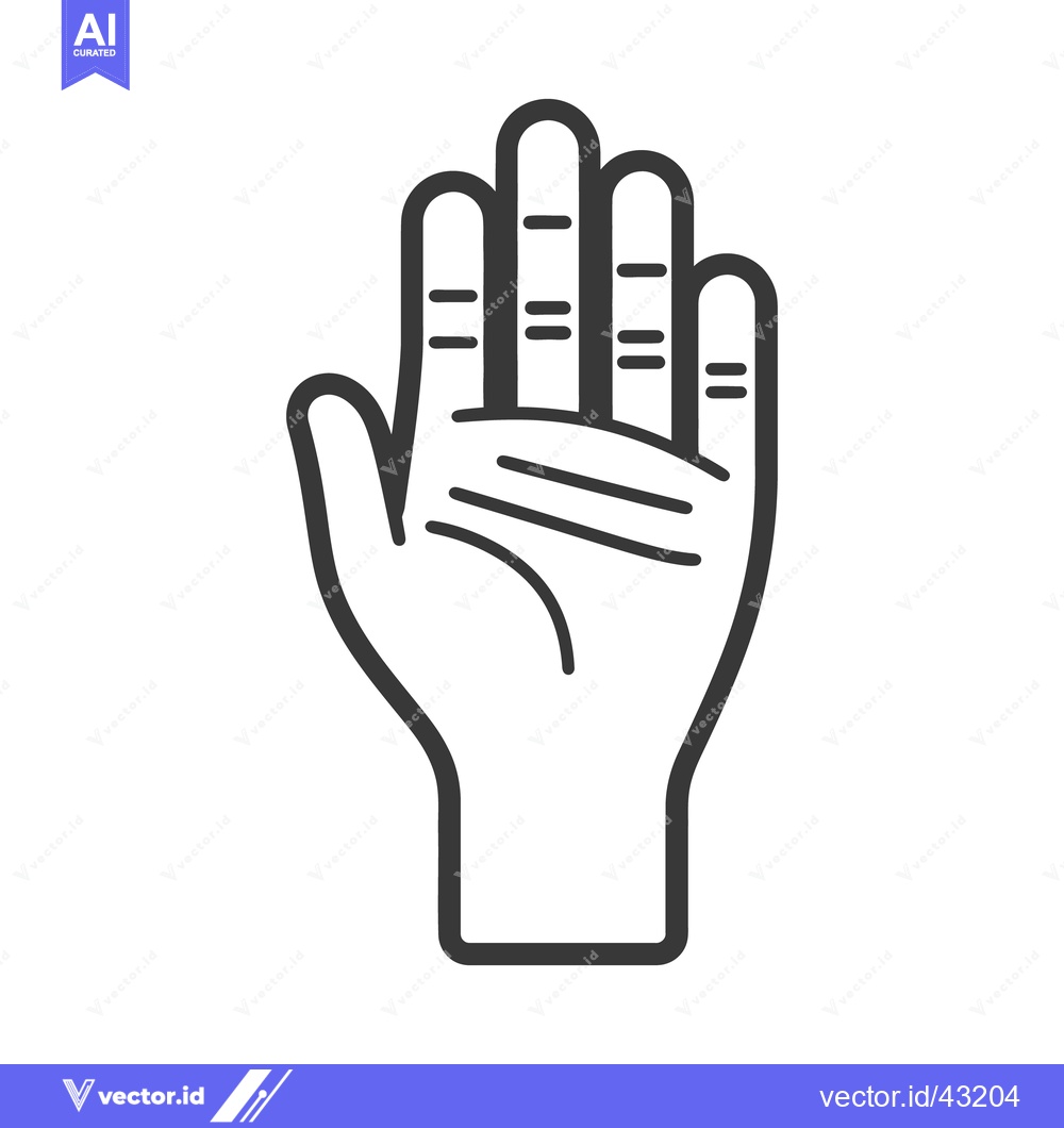 Premium Vector dari A simple black and white illustration of an outstretched hand
