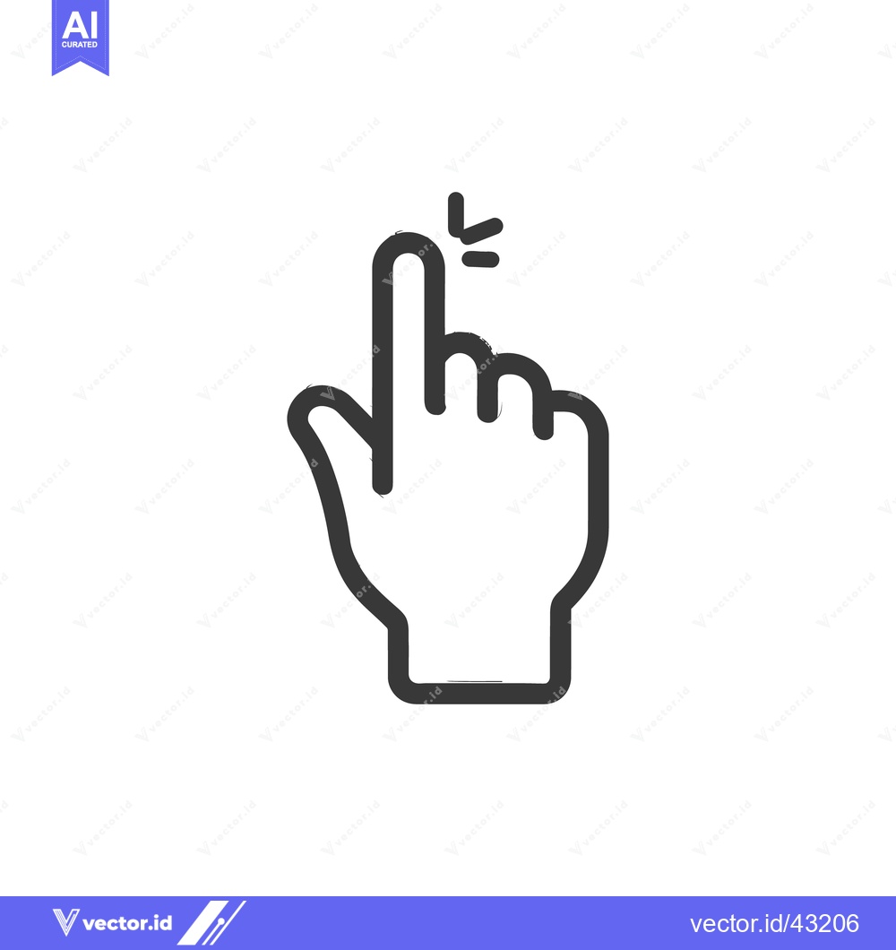 Premium Vector dari Finger Tap Icon: Bold Outline, Interactive Touch, Modern Design, White