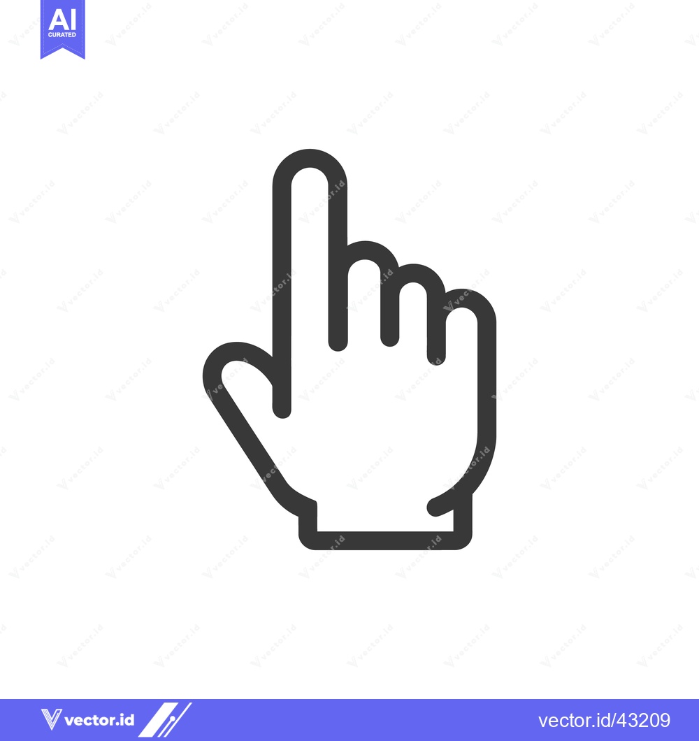Premium Vector dari Minimalist Hand Cursor Icon with Pointing Finger on White Background
