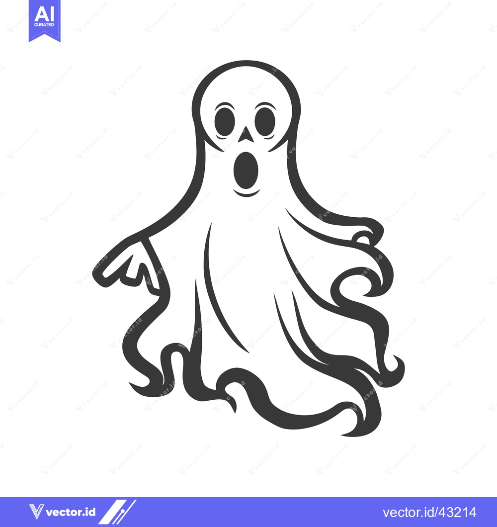 Premium Vector dari An illustrated cartoon ghost with an open mouth expression