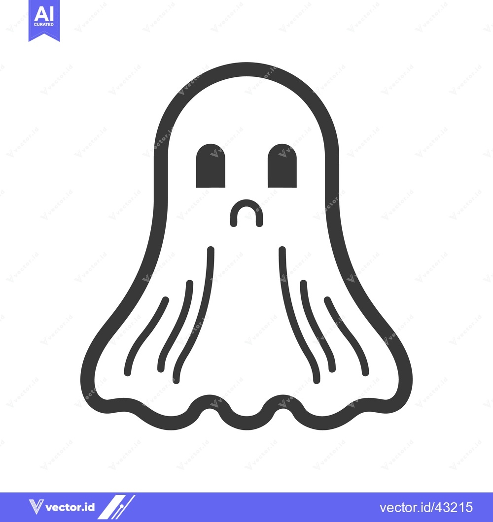Premium Vector of A simple cartoon depiction of a ghostly white spirit floating