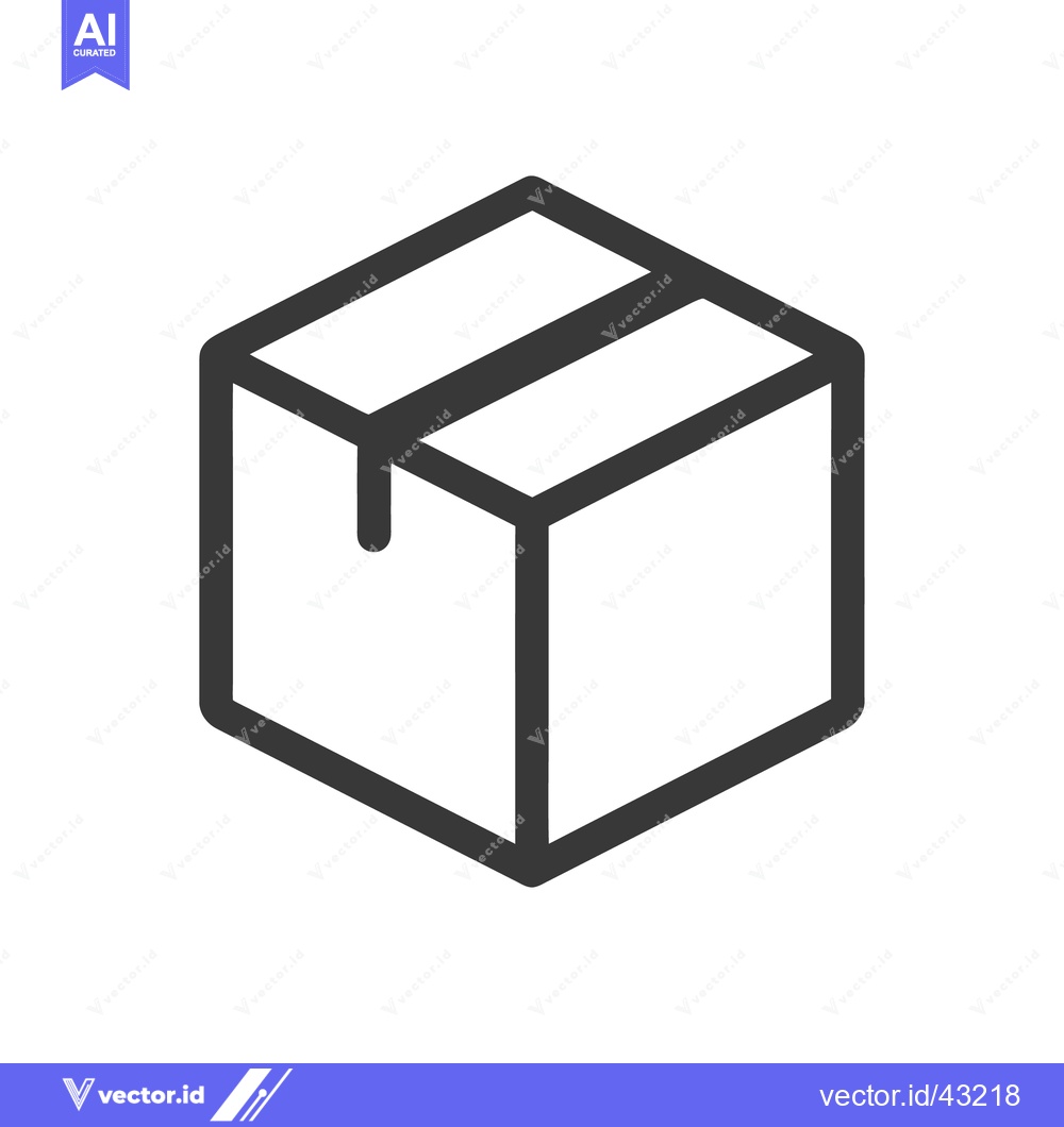 Premium Vector dari Minimalist Box Icon: Isometric View, Bold Outline, Shipping Symbol