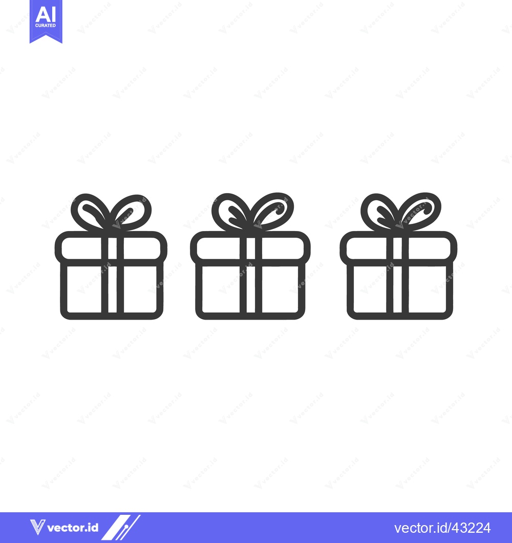 Premium Vector of Three similar gift boxes are presented in a row