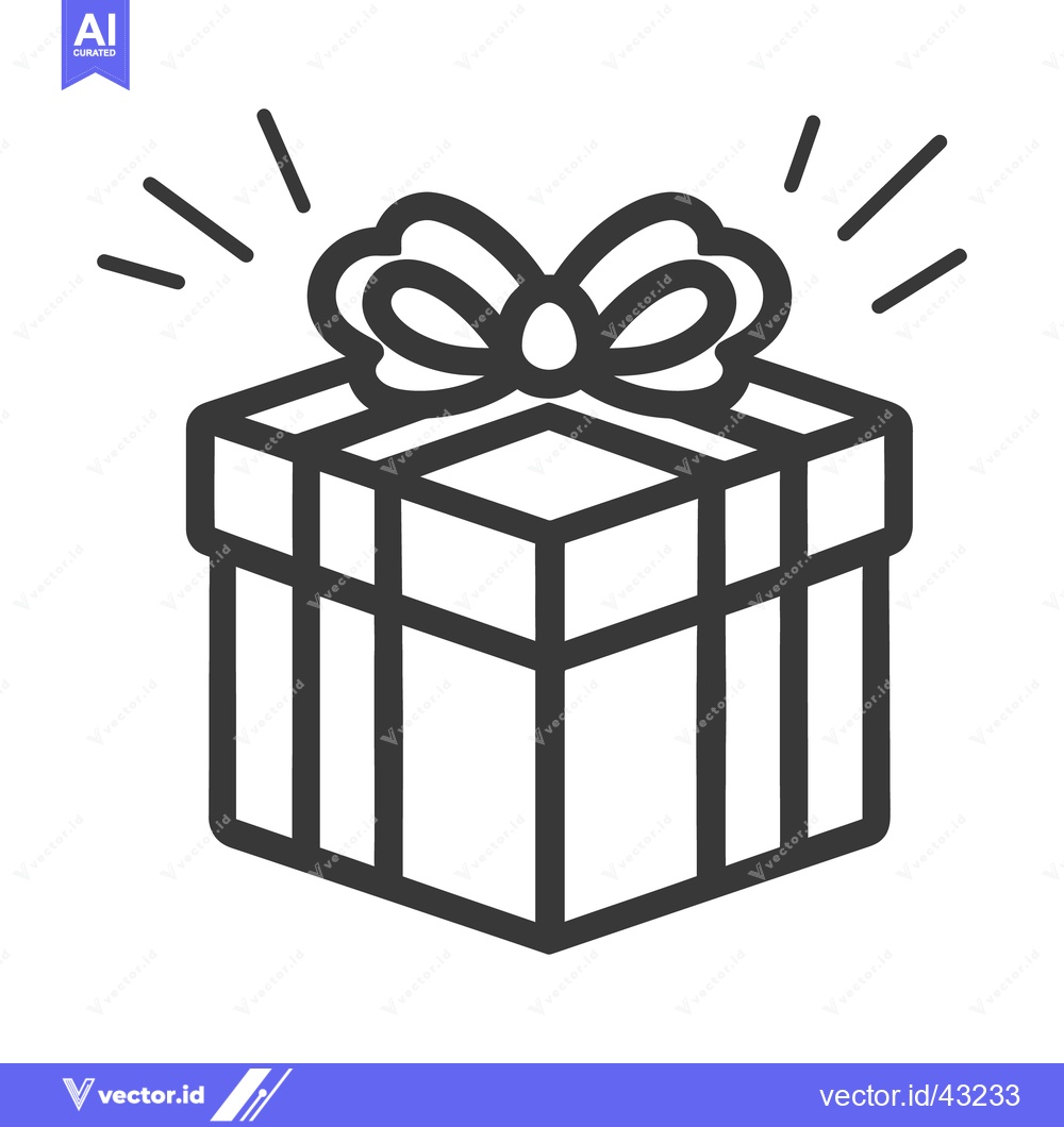 Premium Vector dari A decorated gift box tied with a lovely elegant ribbon bow