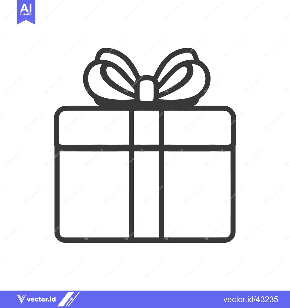 Premium Vector dari Simple illustration of a gift box with a decorative bow tied on it